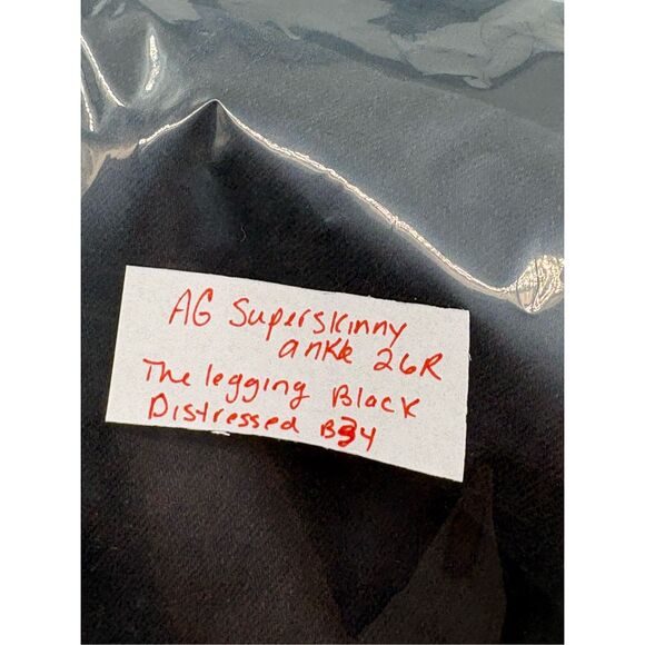 AG‎ Adriano Goldshmeid Jeans Legging Black Distress Women 26 Super Skinny Ankle - Picture 12 of 12